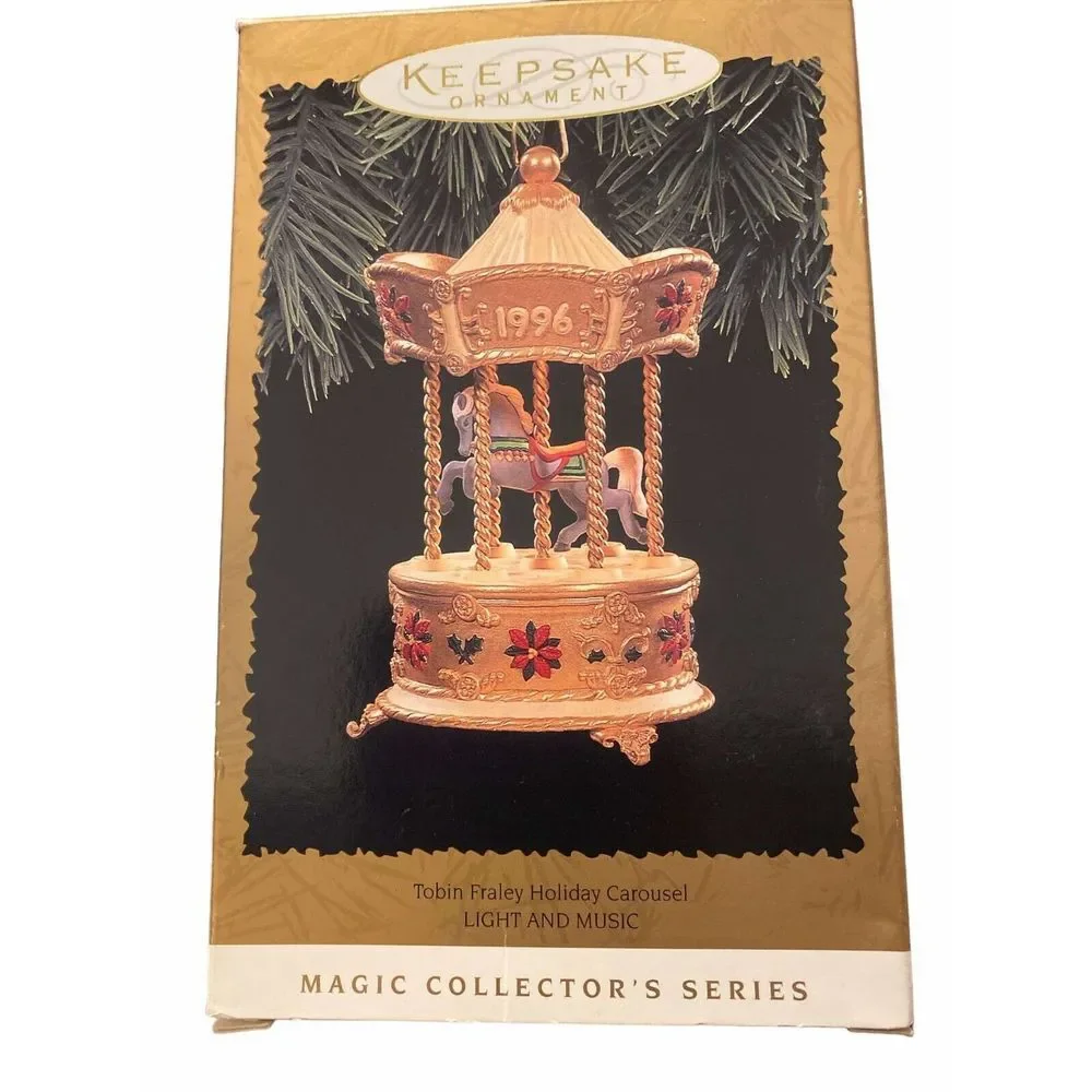 Hallmark Keepsake Magic Ornament 1996 Tobin Fraley Holiday Carousel #3 in Series